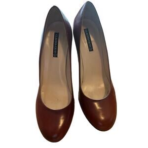 Claudia Ciutti Italian leather pumps 8 Dark Red 4" block like heel Excellent